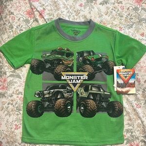 NWT Monster Jam Green Kids T-Shirt Sleepwear Size XS (4-5)